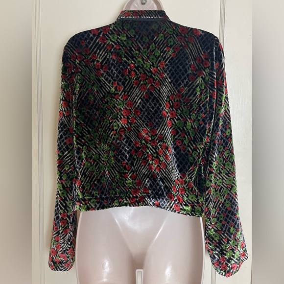 Ett:twa by Anthropologie Velvet Floral Wrap Jacket -Wear 3 ways! - Picture 7 of 16
